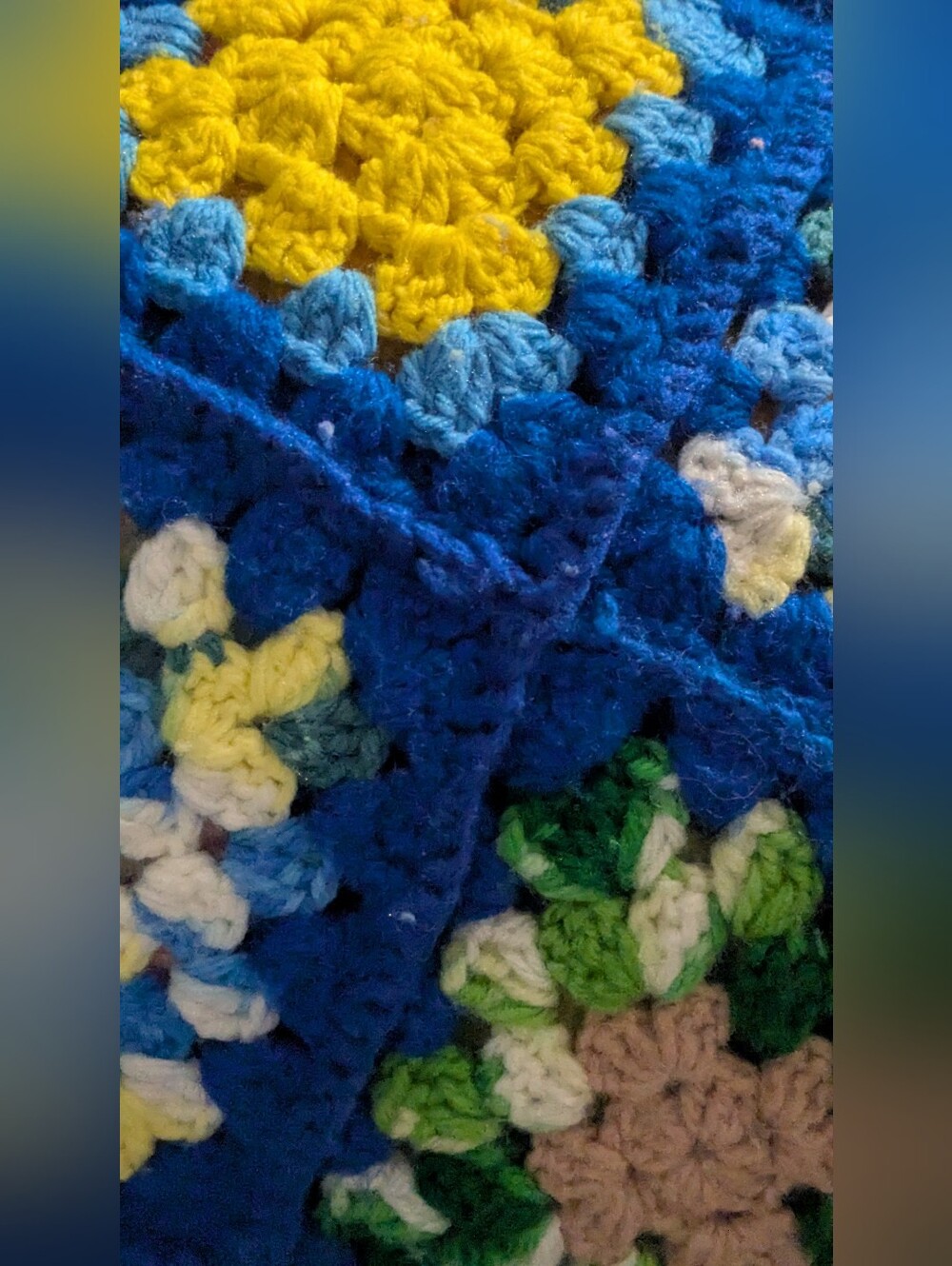 Vintage Granny Square Crochet Afghan Throw Blanket Bold Color Cottagecore - Picture 3 of 8